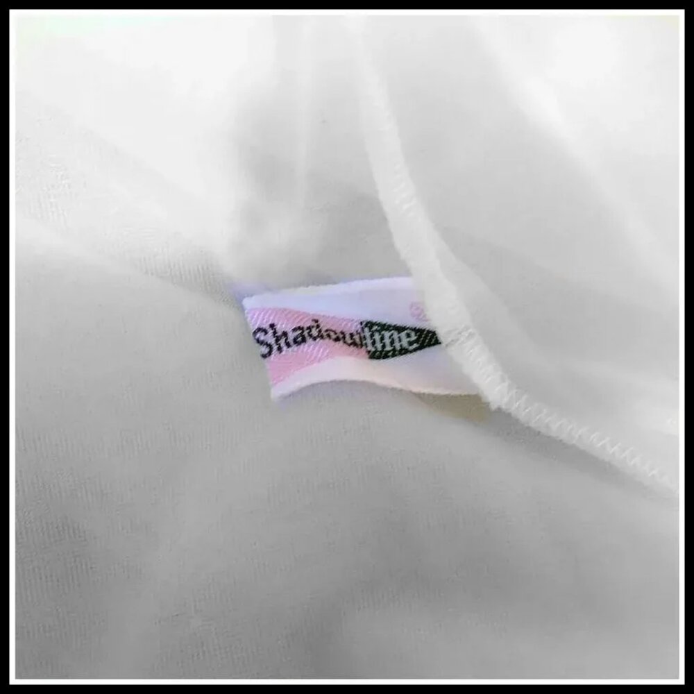 Vintage Nylon Chiffon Peignoir Set White 50s Retro Bridal Robe & Nightgown VFG - Picture 9 of 16
